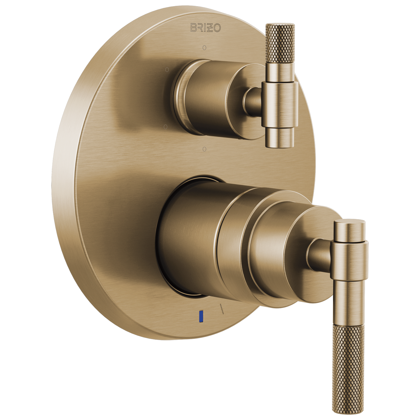 Brizo Litze Pressure Balance Valve with Integrated 6-Function Diverter Trim - Less Handles - Complete Kit - Brilliance® Luxe Gold®