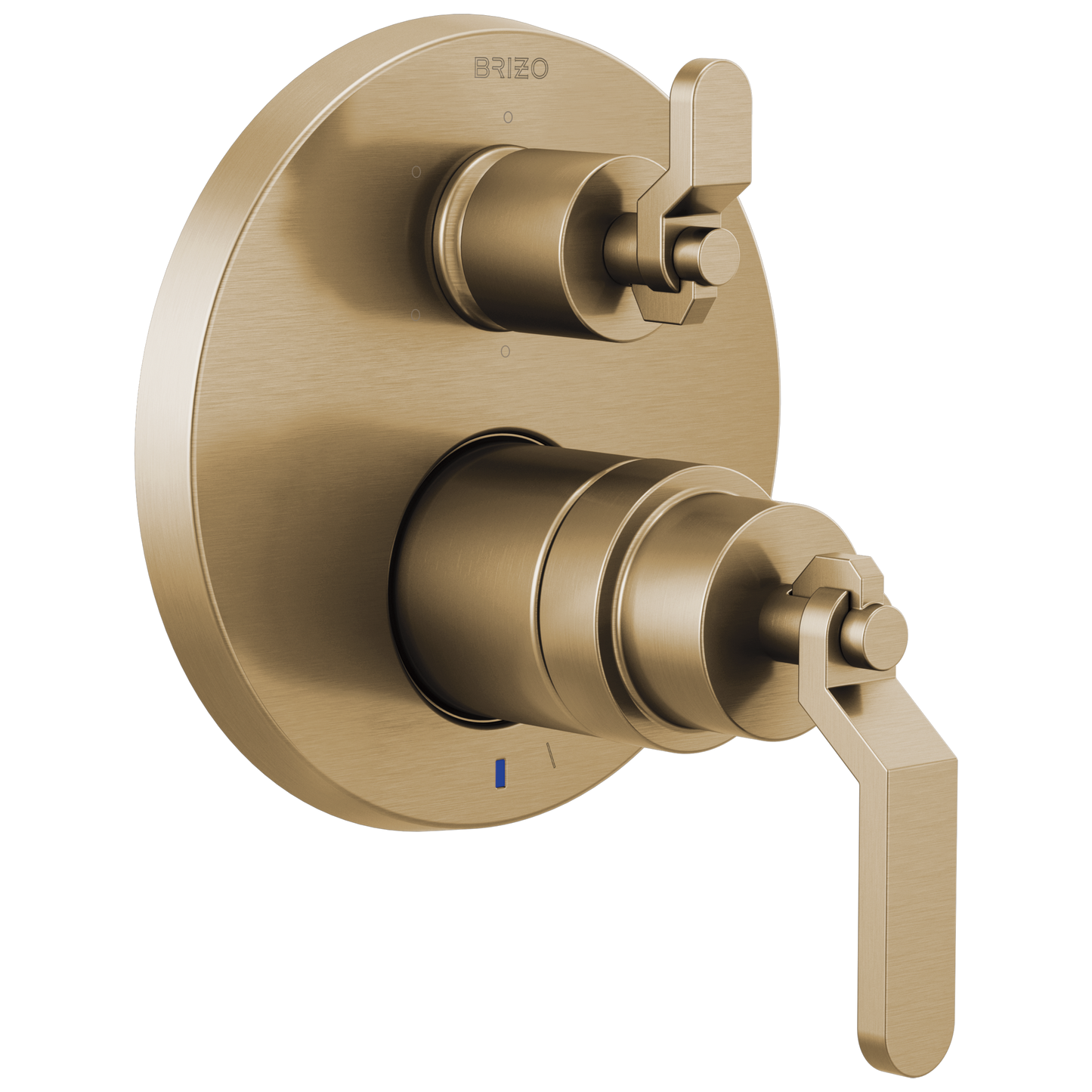 Brizo Litze Pressure Balance Valve with Integrated 6-Function Diverter Trim - Less Handles - Complete Kit - Brilliance® Luxe Gold®