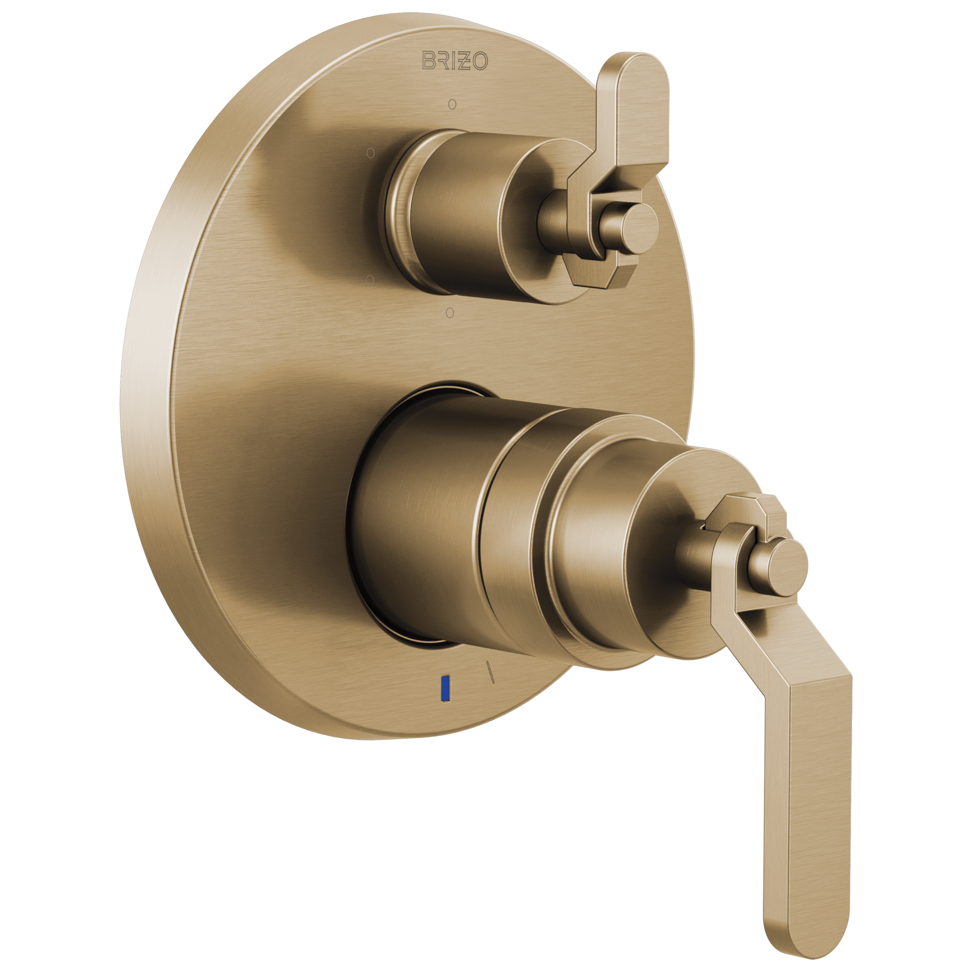 Brizo Litze Pressure Balance Valve with Integrated 6-Function Diverter Trim - Less Handles - Complete Kit - Brilliance® Luxe Gold®