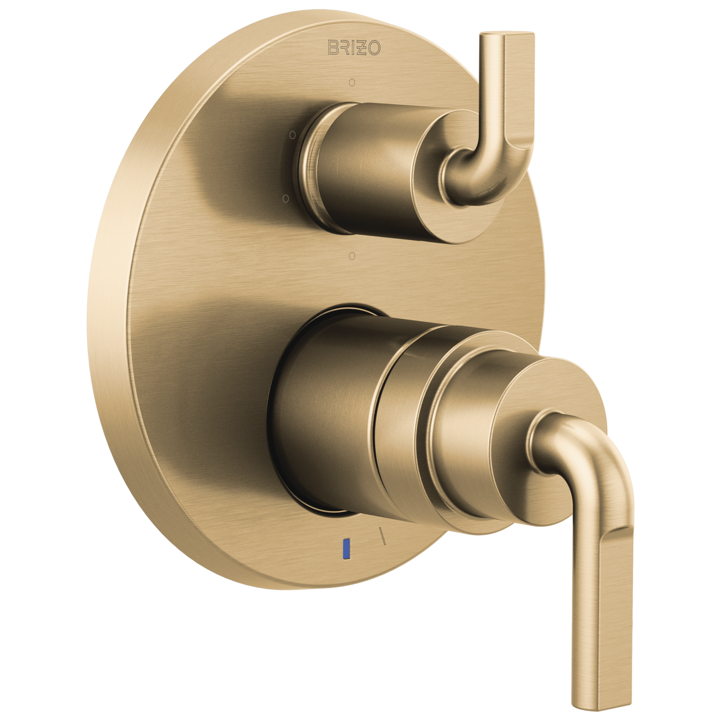 Brizo Litze Pressure Balance Valve with Integrated 6-Function Diverter Trim - Less Handles - Complete Kit - Brilliance® Luxe Gold®