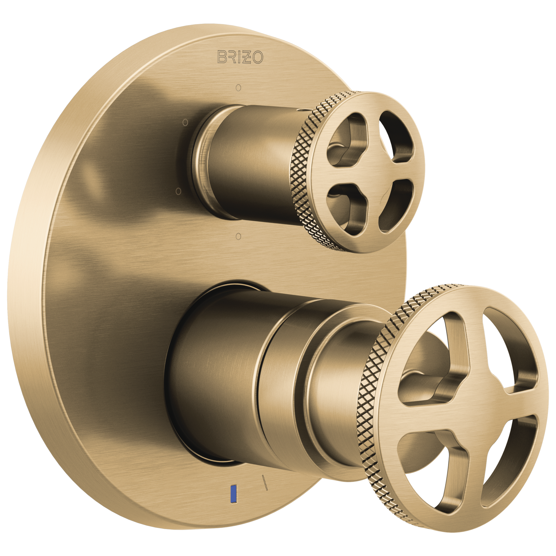 Brizo Litze Pressure Balance Valve with Integrated 6-Function Diverter Trim - Less Handles - Complete Kit - Brilliance® Luxe Gold®