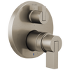 Brizo Litze Pressure Balance Valve with Integrated 6-Function Diverter Trim - Less Handles - Complete Kit - Brilliance® Luxe Nickel®