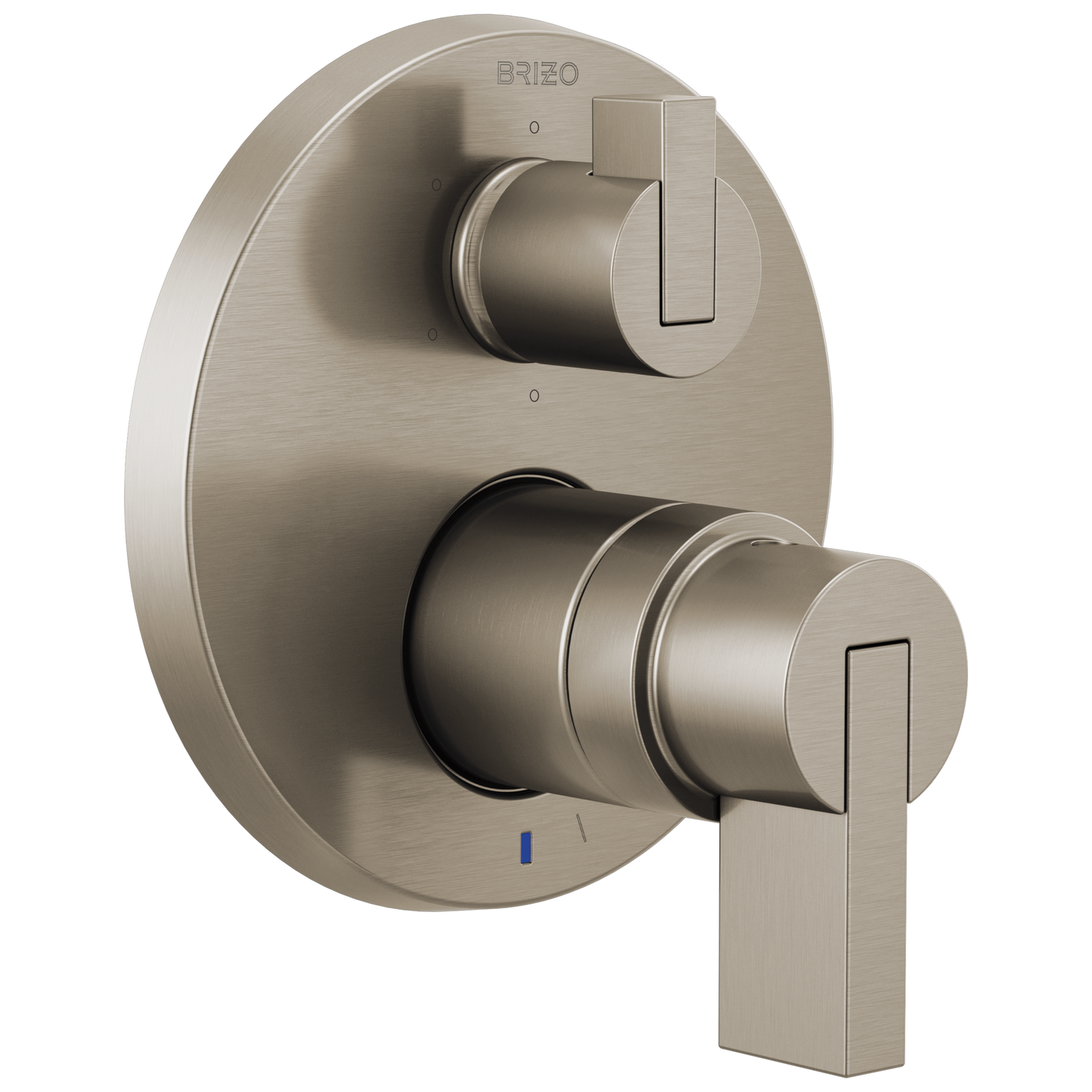 Brizo Litze Pressure Balance Valve with Integrated 6-Function Diverter Trim - Less Handles - Complete Kit - Brilliance® Luxe Nickel®
