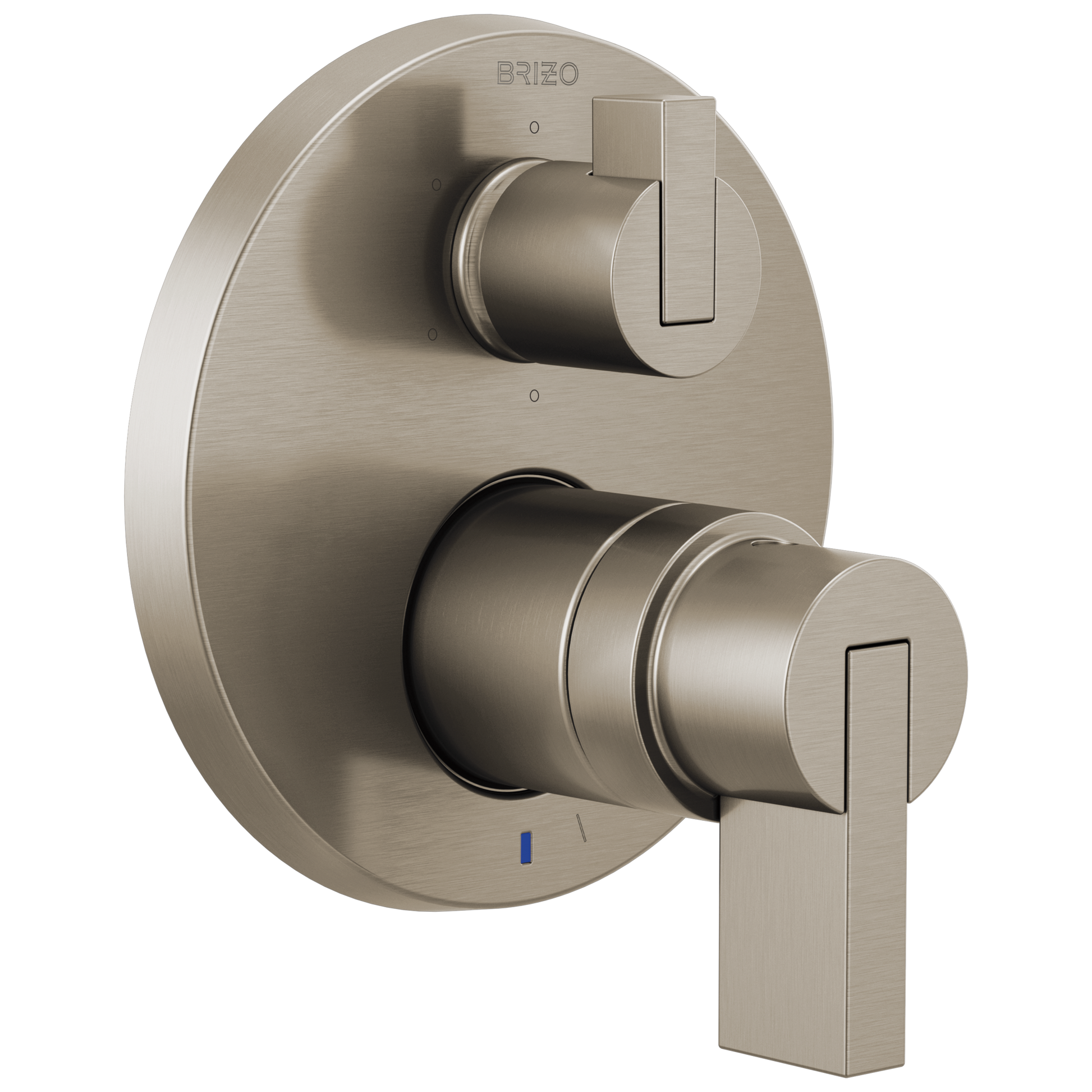 Brizo Litze Pressure Balance Valve with Integrated 6-Function Diverter Trim - Less Handles - Complete Kit - Brilliance® Luxe Nickel®