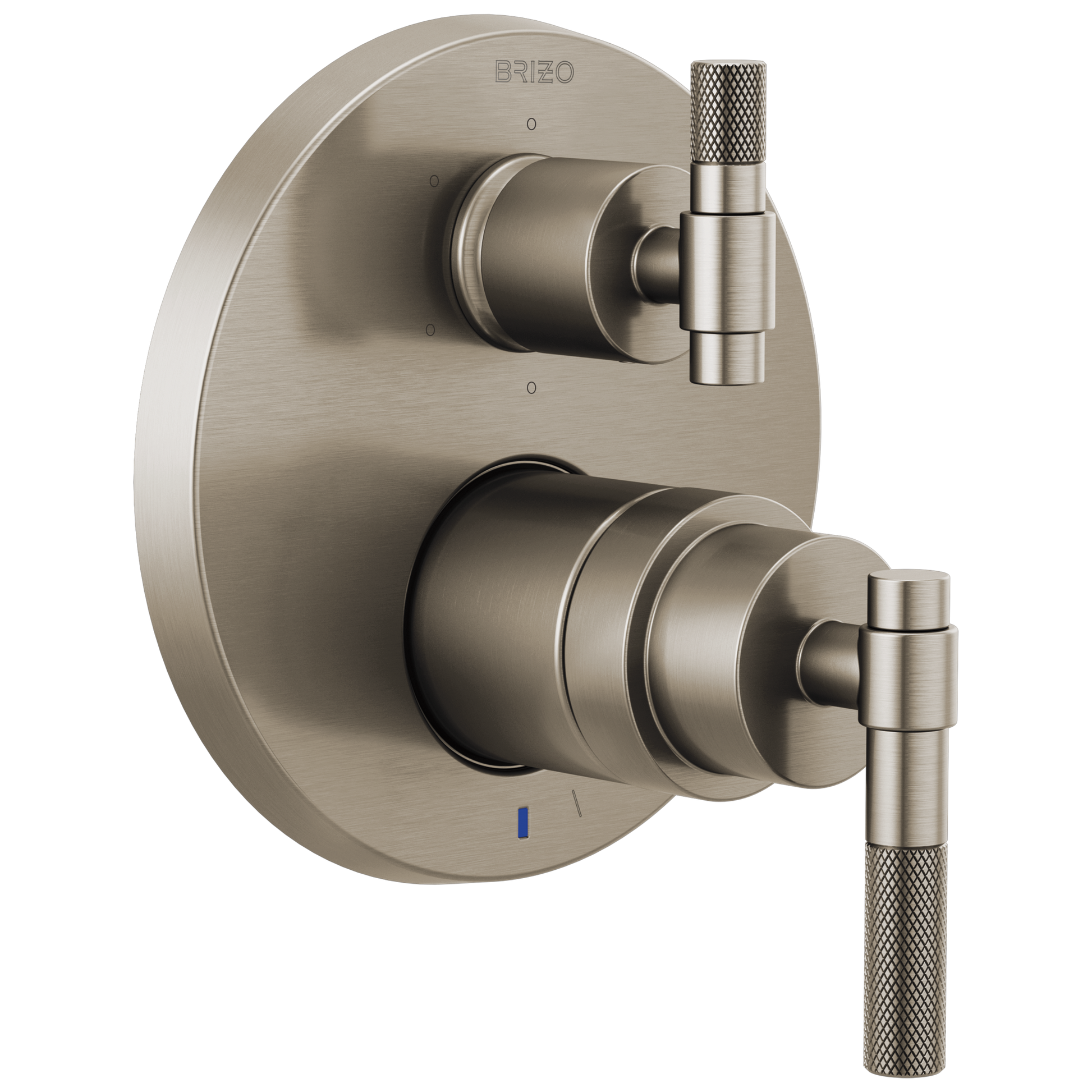 Brizo Litze Pressure Balance Valve with Integrated 6-Function Diverter Trim - Less Handles - Complete Kit - Brilliance® Luxe Nickel®