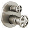 Brizo Litze Pressure Balance Valve with Integrated 6-Function Diverter Trim - Less Handles - Complete Kit - Brilliance® Luxe Nickel®