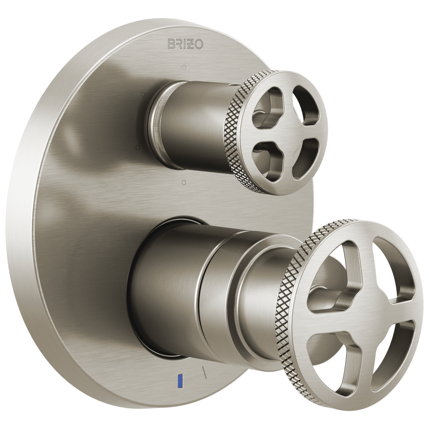 Brizo Litze Pressure Balance Valve with Integrated 6-Function Diverter Trim - Less Handles - Complete Kit - Brilliance® Luxe Nickel®