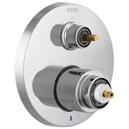 Litze Pressure Balance Valve with Integrated 6-Function Diverter Trim - Less Handles - Polished Chrome