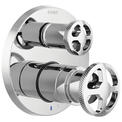 Brizo Litze Pressure Balance Valve with Integrated 6-Function Diverter Trim - Less Handles - Complete Kit - Polished Chrome