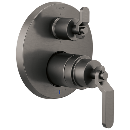 Brizo Litze Pressure Balance Valve with Integrated 6-Function Diverter Trim - Less Handles - Complete Kit - Brilliance® Luxe Steel®