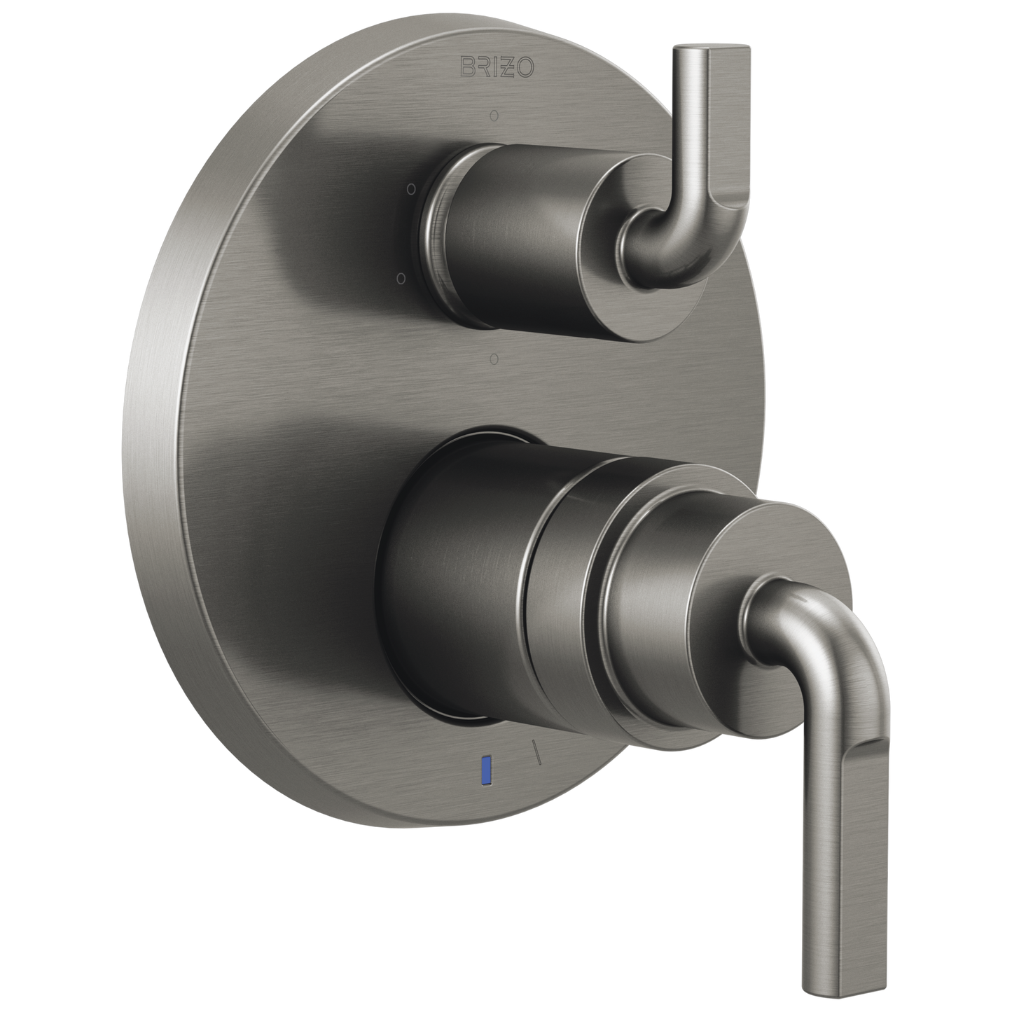 Brizo Litze Pressure Balance Valve with Integrated 6-Function Diverter Trim - Less Handles - Complete Kit - Brilliance® Luxe Steel®