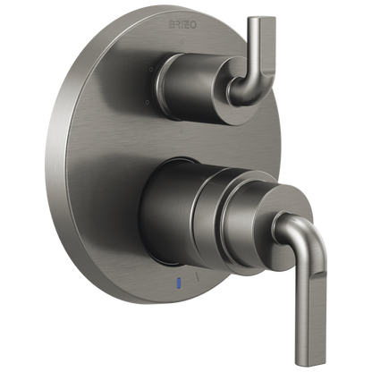Brizo Litze Pressure Balance Valve with Integrated 6-Function Diverter Trim - Less Handles - Complete Kit - Brilliance® Luxe Steel®