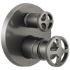 Brizo Litze Pressure Balance Valve with Integrated 6-Function Diverter Trim - Less Handles - Complete Kit - Brilliance® Luxe Steel®