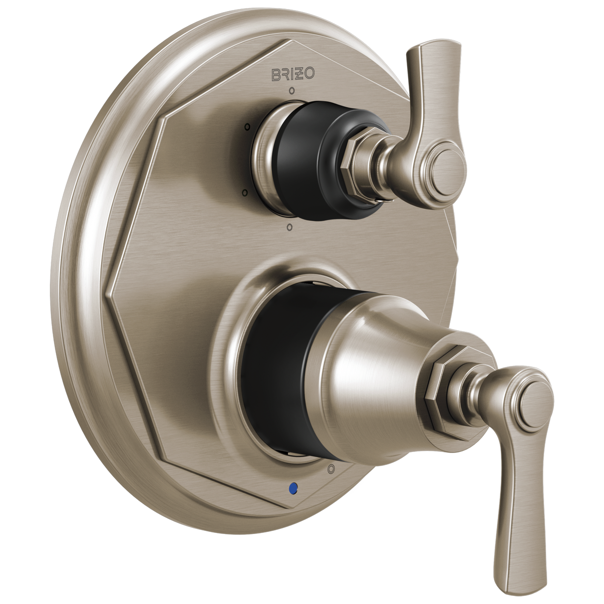 Rook Pressure Balance Valve with Integrated 6-Function Diverter Trim - Matte Black / Brilliance® Luxe Nickel®