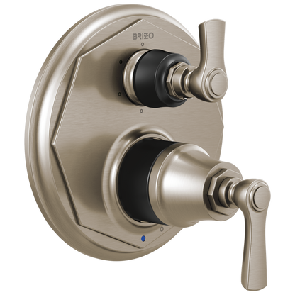 Rook Pressure Balance Valve with Integrated 6-Function Diverter Trim - Matte Black / Brilliance® Luxe Nickel®