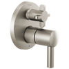 Brizo Odin Pressure Balance Valve with Integrated 6-Function Diverter Trim - Less Handles - Complete Kit - Brilliance® Brushed Nickel
