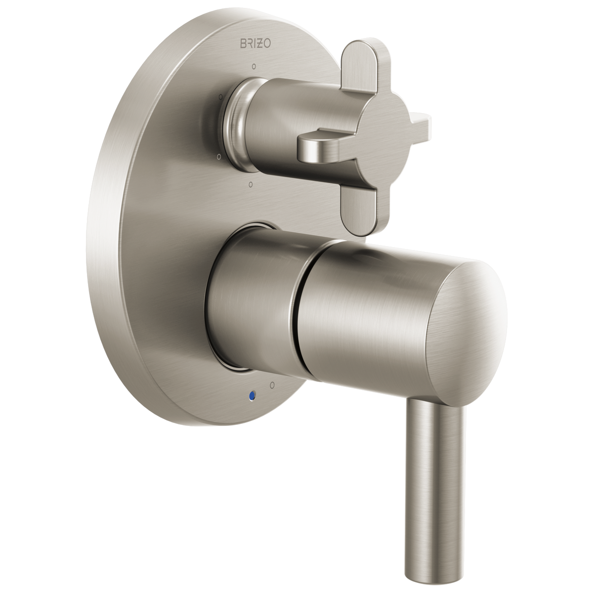 Brizo Odin Pressure Balance Valve with Integrated 6-Function Diverter Trim - Less Handles - Complete Kit - Brilliance® Brushed Nickel