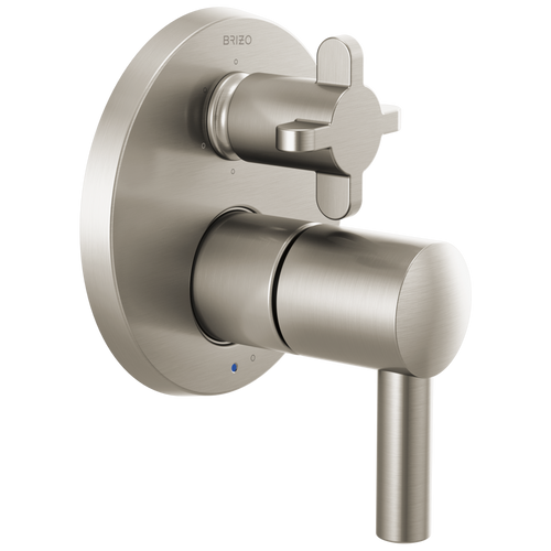 Brizo Odin Pressure Balance Valve with Integrated 6-Function Diverter Trim - Less Handles - Complete Kit - Brilliance® Brushed Nickel