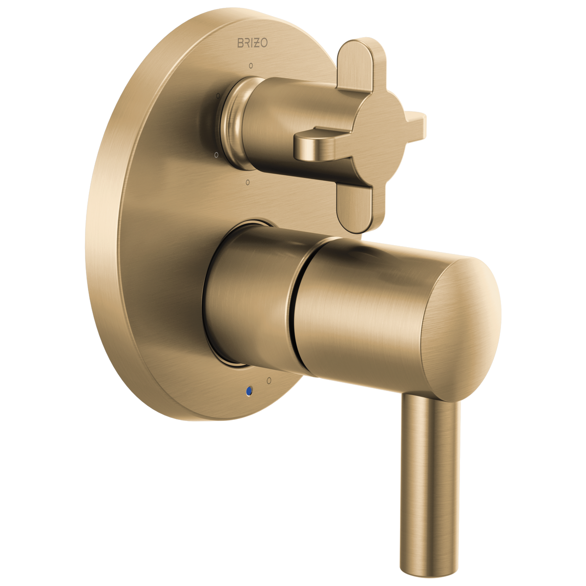 Brizo Odin Pressure Balance Valve with Integrated 6-Function Diverter Trim - Less Handles - Complete Kit - Brilliance® Luxe Gold®