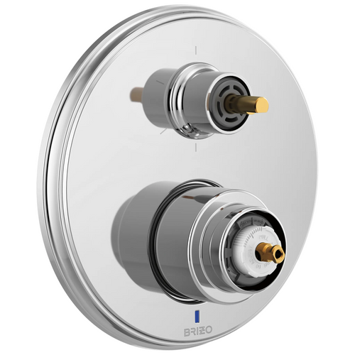 Brizo Pressure Balance Valve With Integrated 6 Function Diverter Trim Less Handles