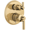 Brizo Invari Pressure Balance Valve With Integrated 6-Function Diverter Trim - Less Handles - Complete Kit - Brilliance® Polished Gold