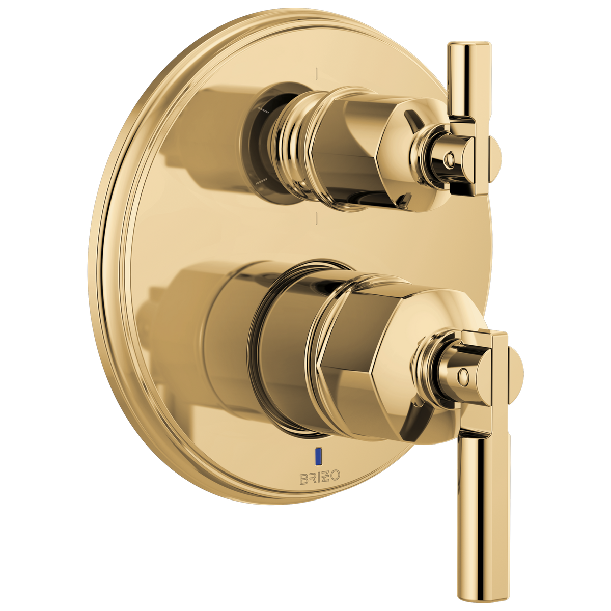 Brizo Invari Pressure Balance Valve With Integrated 6-Function Diverter Trim - Less Handles - Complete Kit - Brilliance® Polished Gold