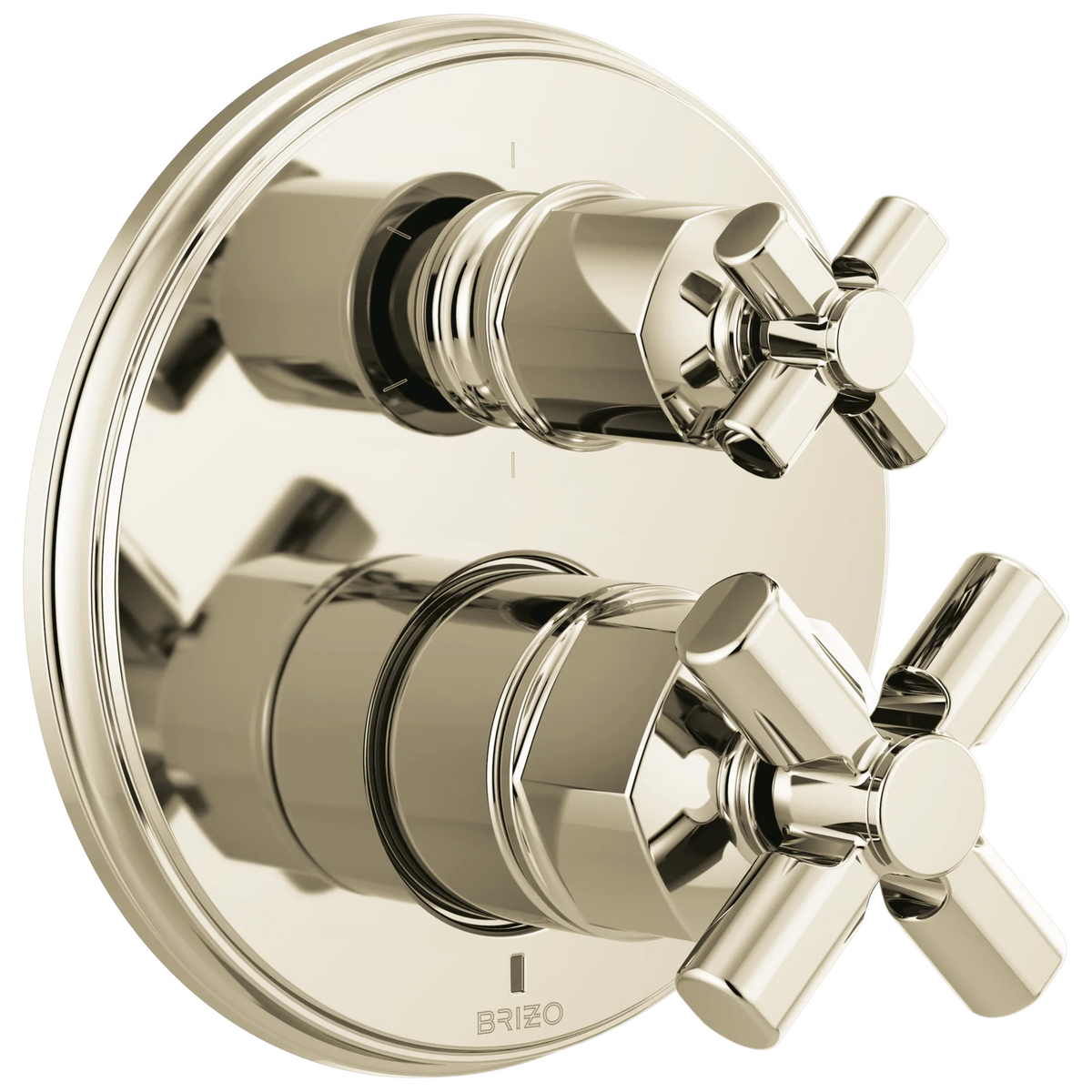 Brizo Invari Pressure Balance Valve With Integrated 6-Function Diverter Trim - Less Handles - Complete Kit - Brilliance® Polished Nickel