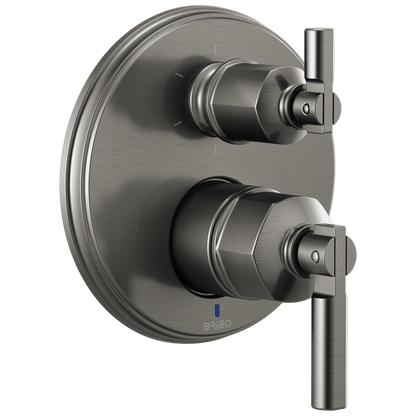 Brizo Invari Pressure Balance Valve With Integrated 6-Function Diverter Trim - Less Handles - Complete Kit - Brilliance® Luxe Steel®