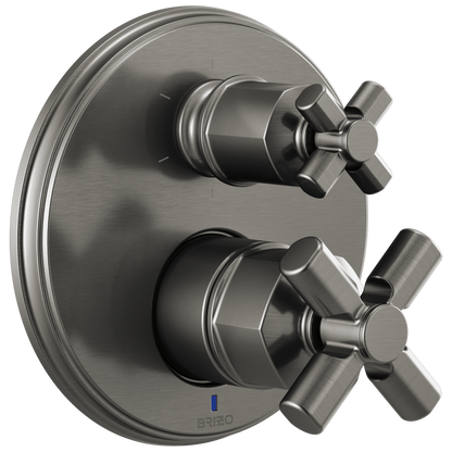 Brizo Invari Pressure Balance Valve With Integrated 6-Function Diverter Trim - Less Handles - Complete Kit - Brilliance® Luxe Steel®