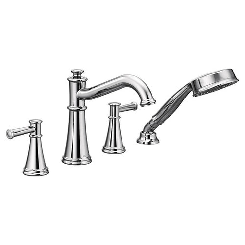 Moen Belfield Chrome Two-Handle Diverter Roman Tub Faucet including Handheld Shower