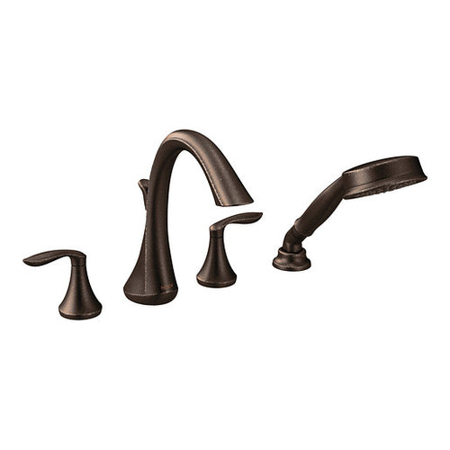Moen Eva Chrome Two-Handle High Arc Roman Tub Faucet including Handheld Shower