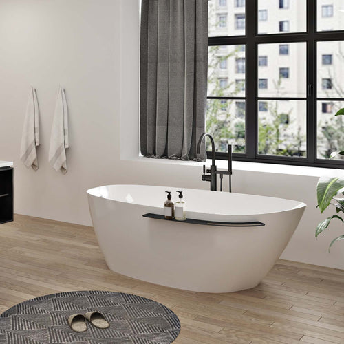 Zitta Aito Freestanding bathtub, 66", matte black shelf