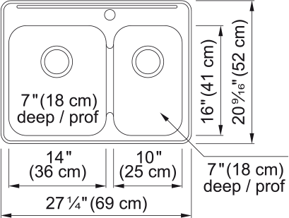 KINDRED Reginox Drop In Sink -  RCL2027R-1