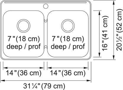 KINDRED Reginox Drop In Sink -  RDL5279-1