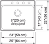 KINDRED Creemore Drop In Sink -  CSLA2522-8-4CB
