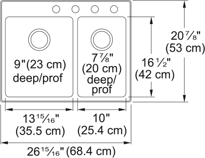 KINDRED Brookmore Drop In Sink -  BCL2127R-9-4