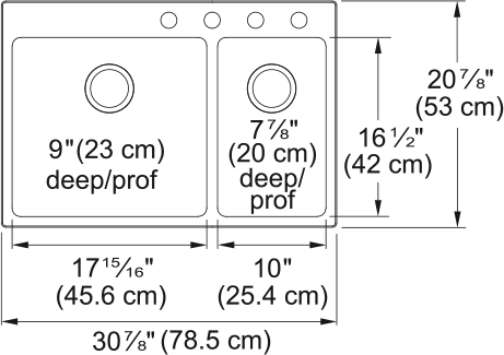 KINDRED Brookmore Drop In Sink -  BCL2131R-9-4