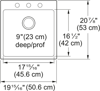 KINDRED Brookmore Drop In Sink -  BSL2120-9-3