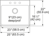 KINDRED Brookmore Drop In Sink -  BSL2225-9-3