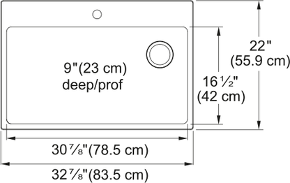 KINDRED Brookmore Drop In Sink -  BSL2233-9-1OW