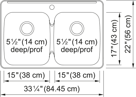 KINDRED Reginox Drop In Sink -  RDLA3322-55-1