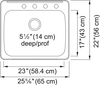 KINDRED Reginox Drop In Sink -  RSLA2522-55-4