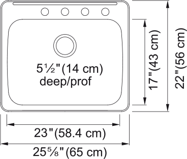 KINDRED Reginox Drop In Sink -  RSLA2522-55-4