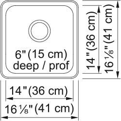 KINDRED Steel Queen Drop In Sink -  QSA1616-6