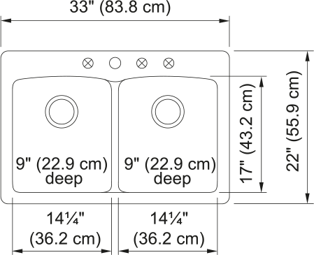 FRANKE Ellipse Dual Mount Sink - EDCH33229-1-CA