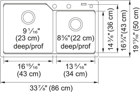 KINDRED Urban Drop In Sink -  MGCM2034-9CHA