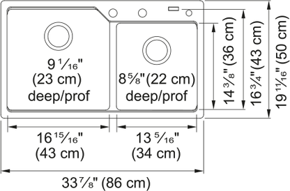 KINDRED Urban Drop In Sink -  MGCM2034-9CHA
