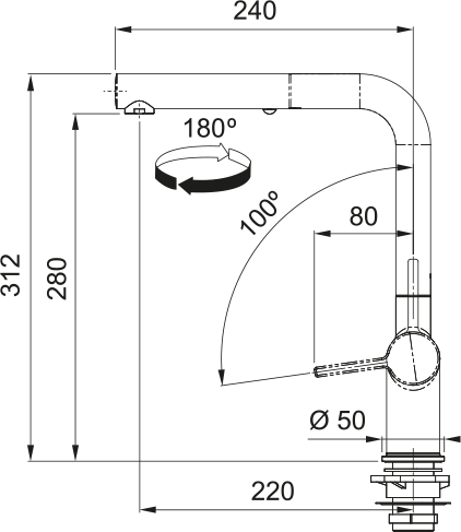 FRANKE Active Pull-Out Faucet - ACT-PO-PWT