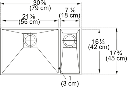 FRANKE Peak Undermount Sink - PKX160-RH-S