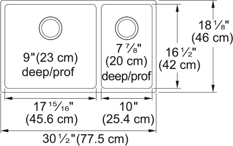 KINDRED Brookmore Undermount Sink -  BCU1831R-9